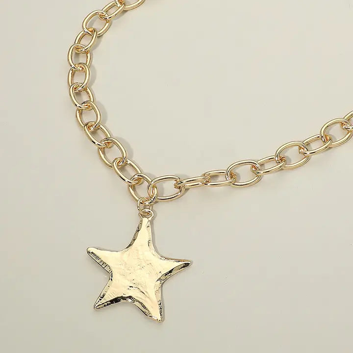 Metal Star Charm Pendant Necklace