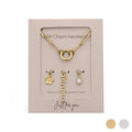 18K Gold Stainless Steel Mama Charm Holder Necklace Gift Set