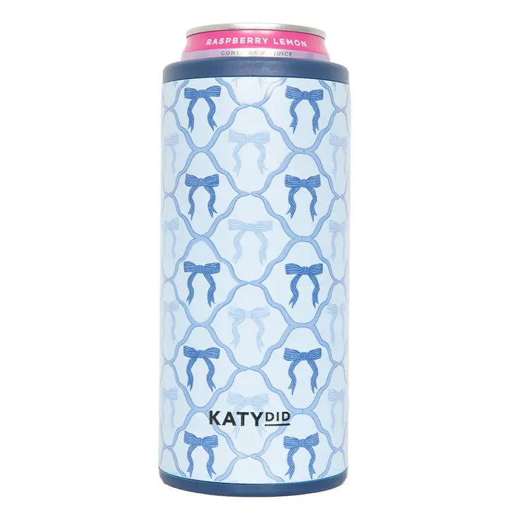 Blue Coquette Bows Slim Can Koozie