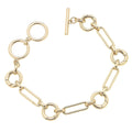Bella Multi-Charm Toggle Gold Bracelet