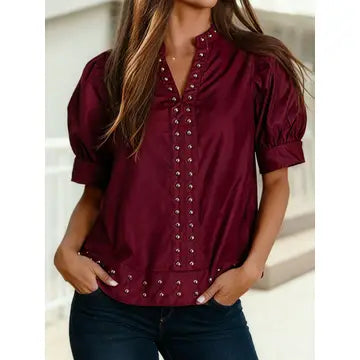 Rivet Embellished Top