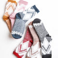 Faux Mohair Diamond Pattern Winter Socks