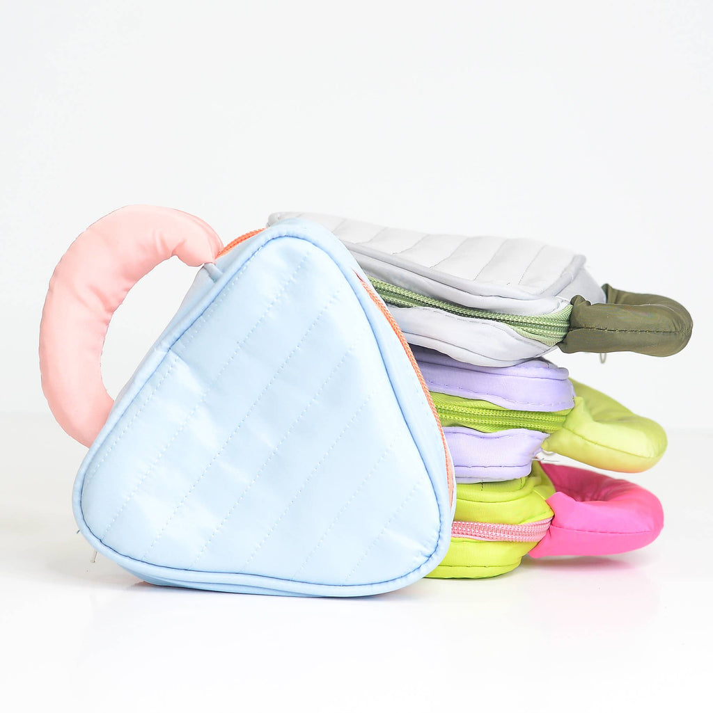 Puffy Quilted Cosmetic Bag with Handle, Puff Makeup Bag