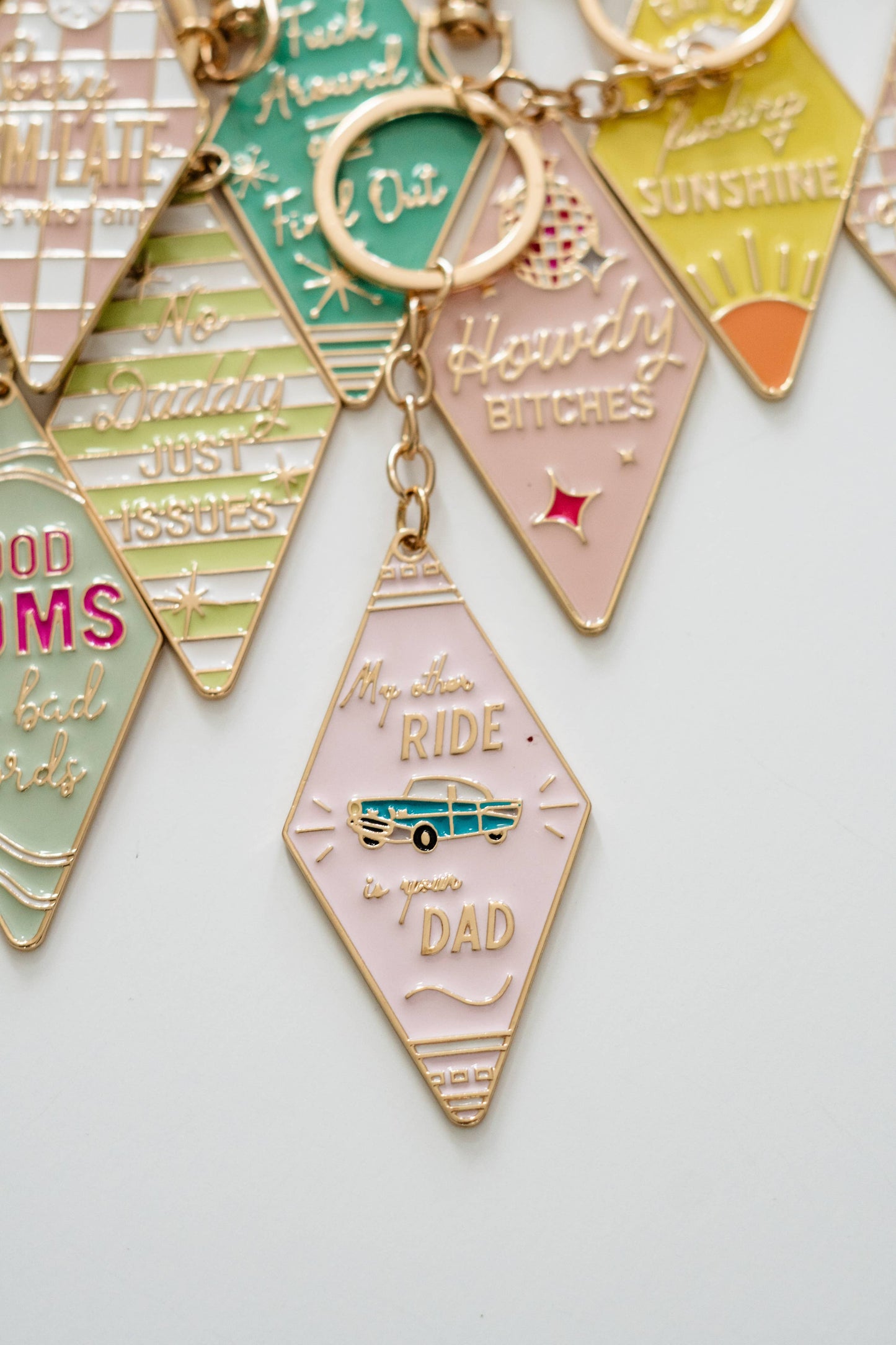 Bag Charm, Motel Keychain, Enamel Keychain, Retro keychain
