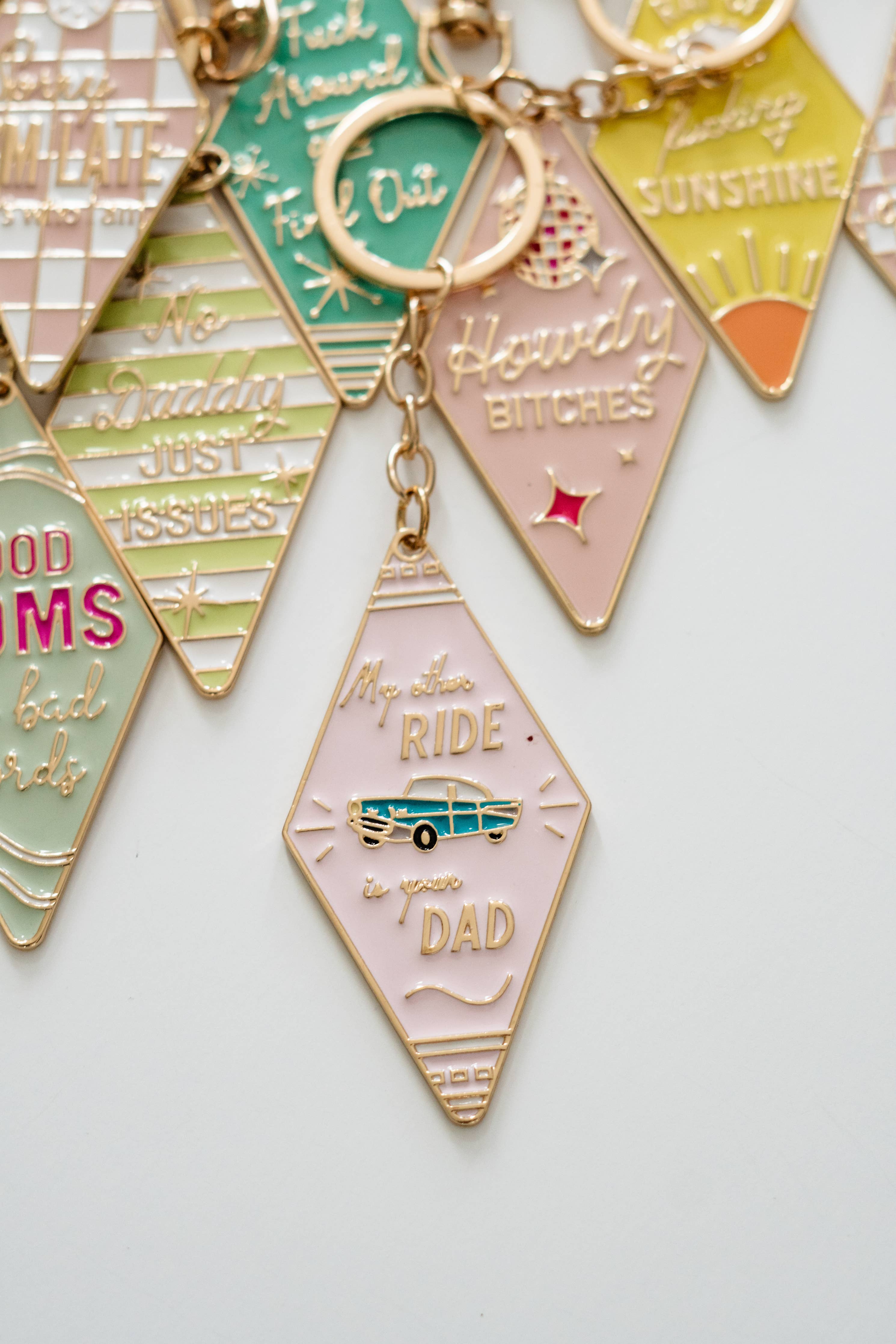 Bag Charm, Motel Keychain, Enamel Keychain, Retro keychain