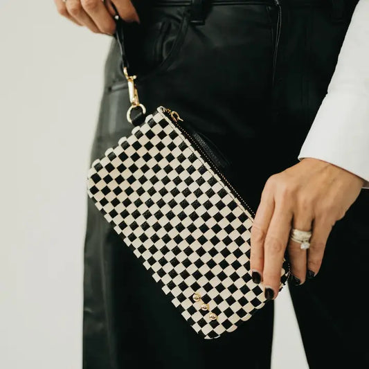 Checkered Clutch Wristlet