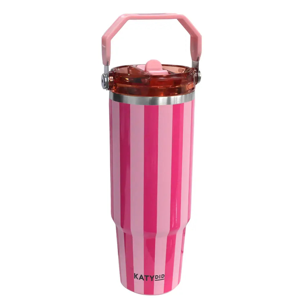 Pink Striped Cabana 30 oz Tumbler