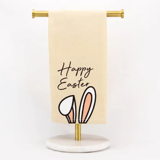 Happy Easter Ears Hand Towel Oat/White/Black 20x28