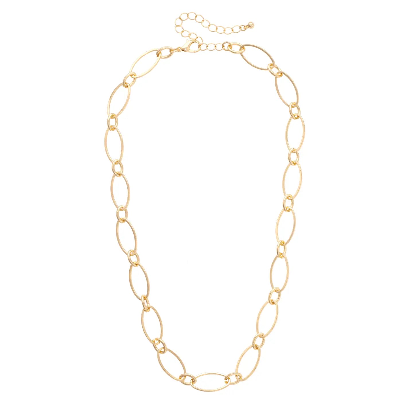 Robyn Dainty Oval Link Necklace in Shiny Gold