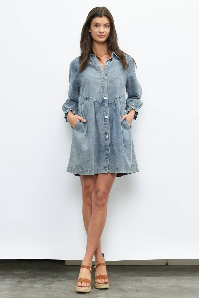 Washed Denim Dress