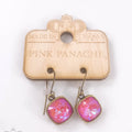 Pink Panache Austrian Square Crystal Hook Earring, 12mm PINK BRONZE