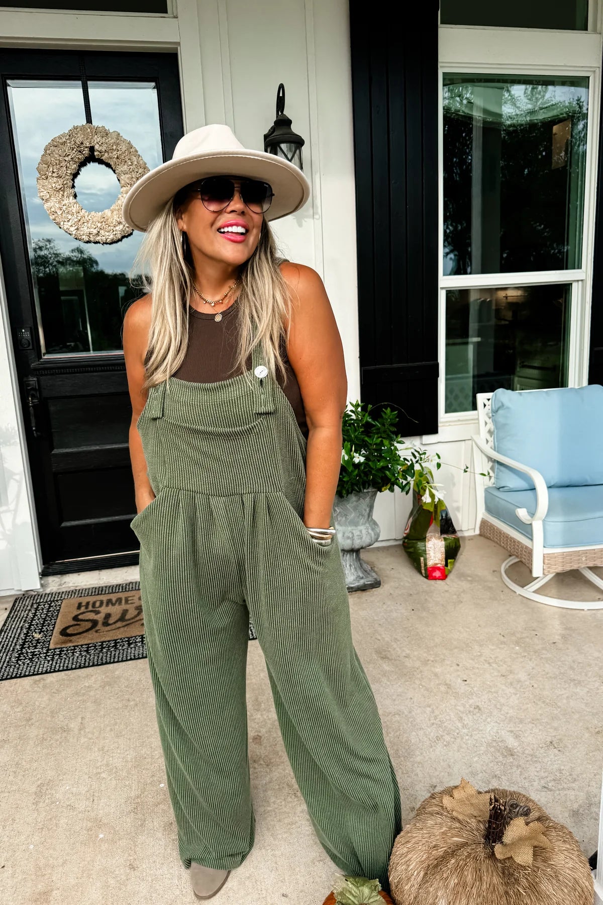 Fall Karli Boho Overalls - Olive