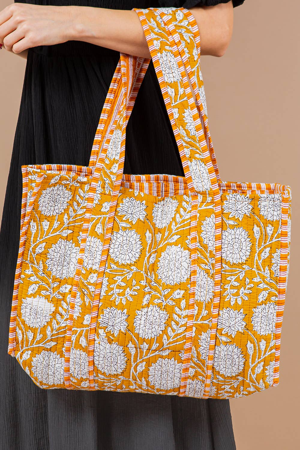 Quilted Tote Bag YELLOW