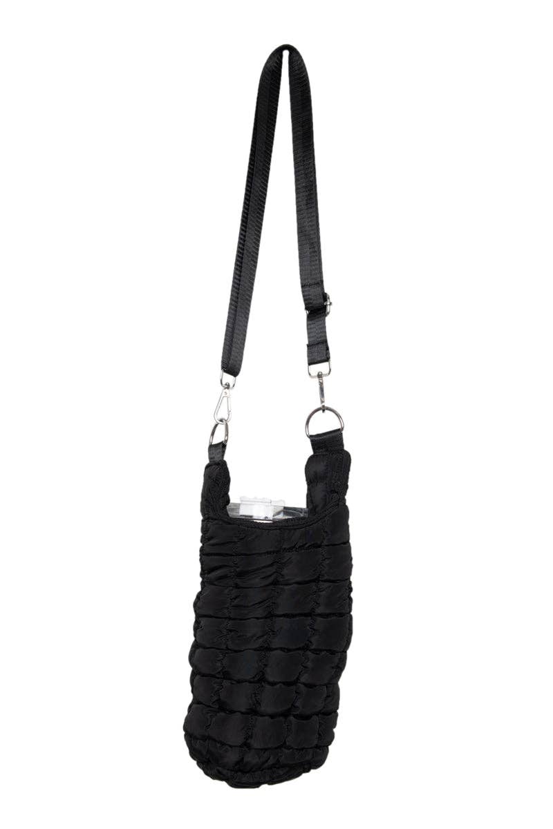 Black Quilted Tumbler Carrier Bag Gifts for Grads