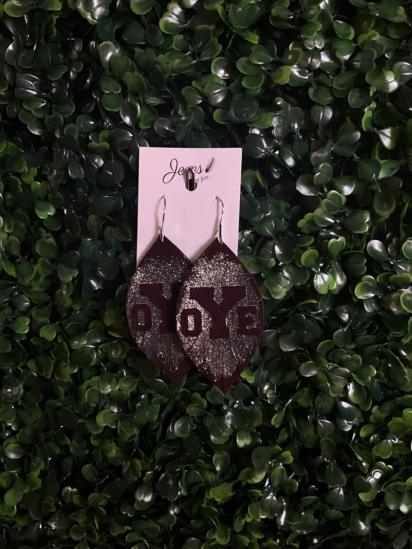 Glitter Leather Yoe Earring