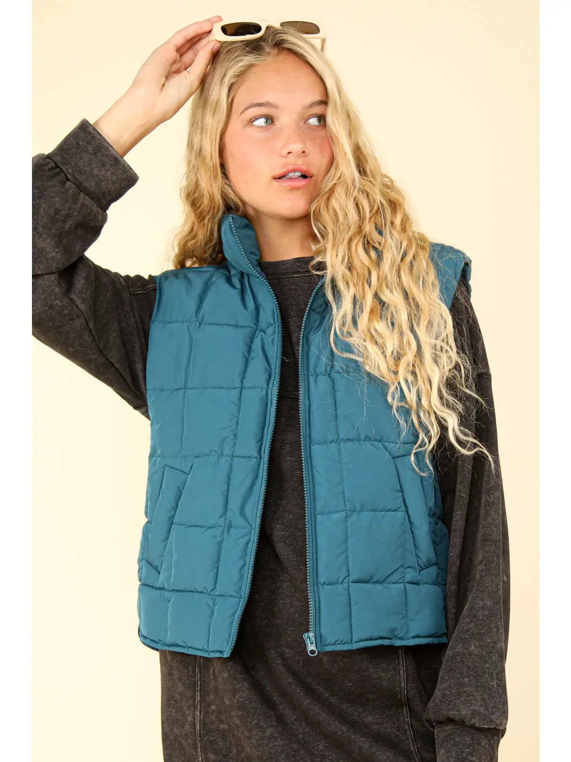 Solid Puffer Padded Warm Vest