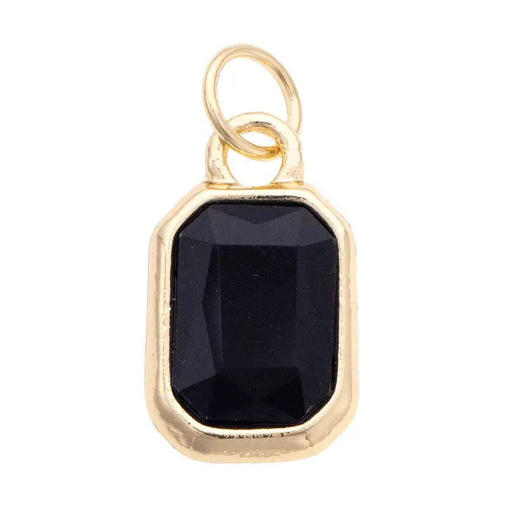 Emerald Cut Rhinestone Charm
