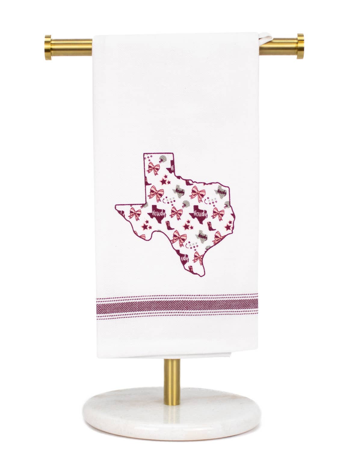Howdy Hand Towel   White/Maroon/Pink