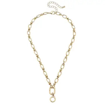 Lilah Cable Link Shiny Gold Charm Necklace