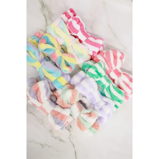 Stripe Bow Shower Headwrap