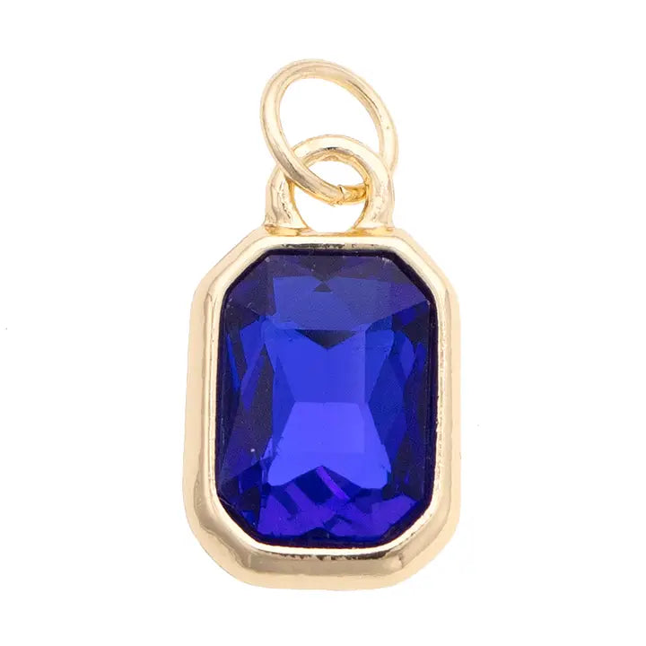 Emerald Cut Rhinestone Charm