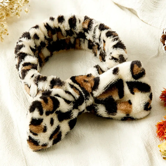 Leopard Print Bow Knot Elastic Headband