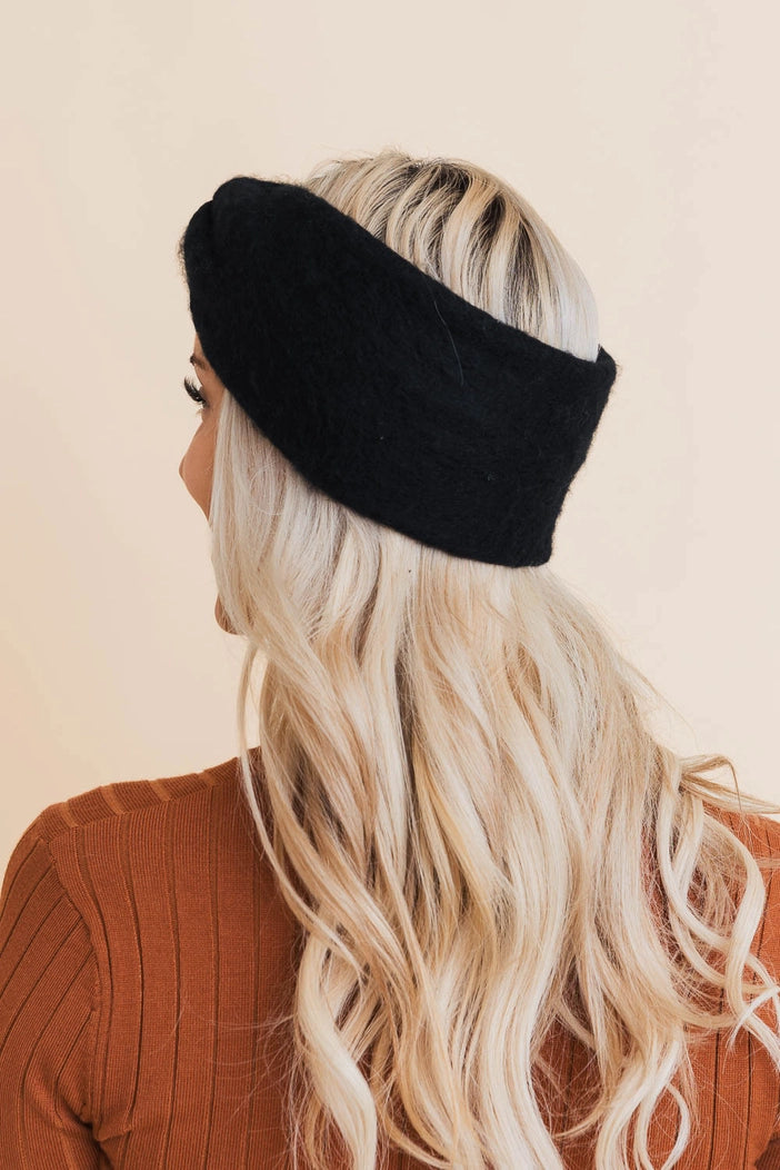 Huachi Twist Knot Boho Black Headband