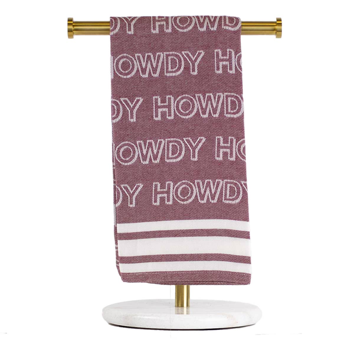 Howdy Jacquard Hand Towel   Maroon/White