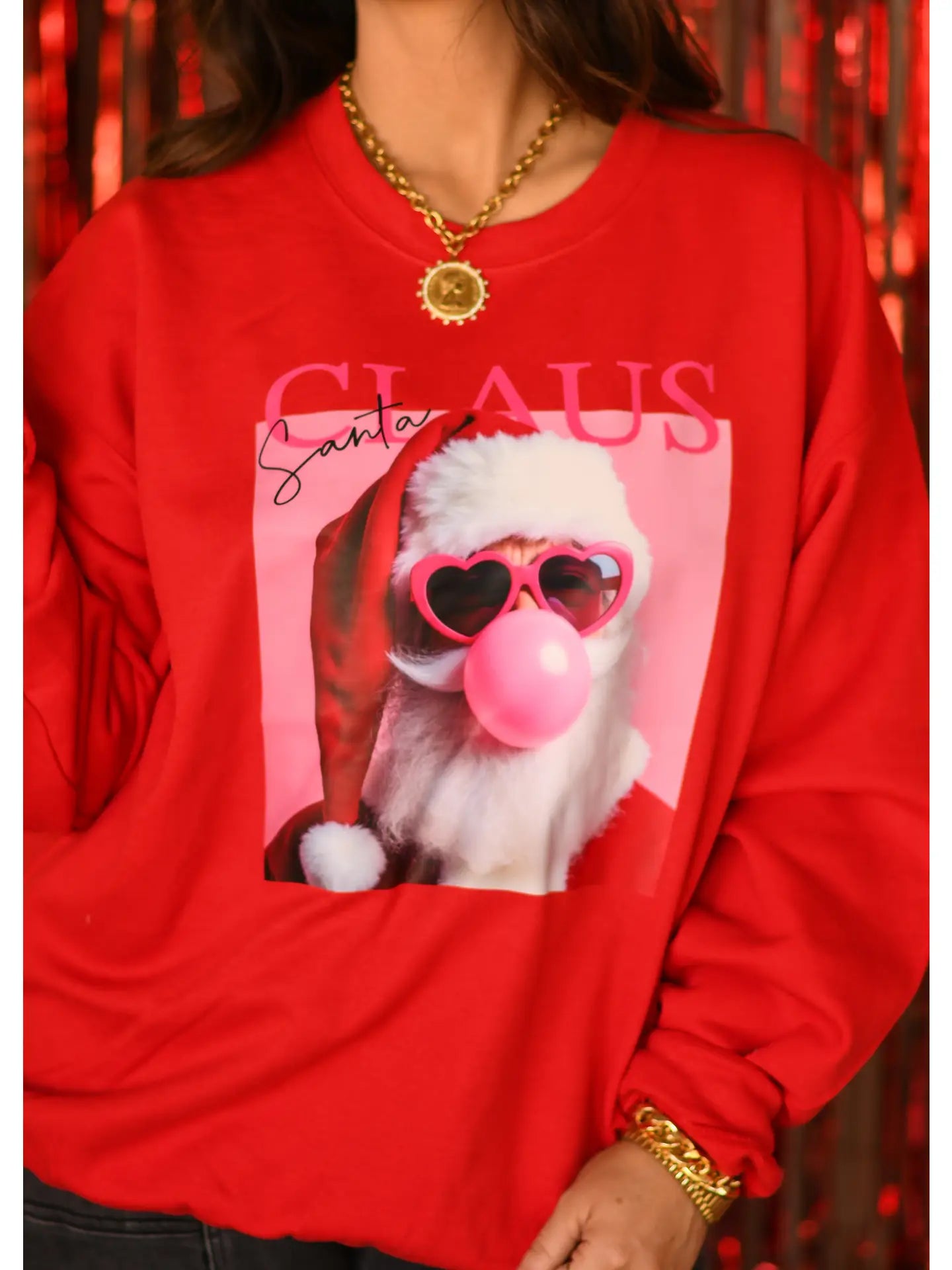 Santa Claus Bubblegum Poster Red Sweatshirt