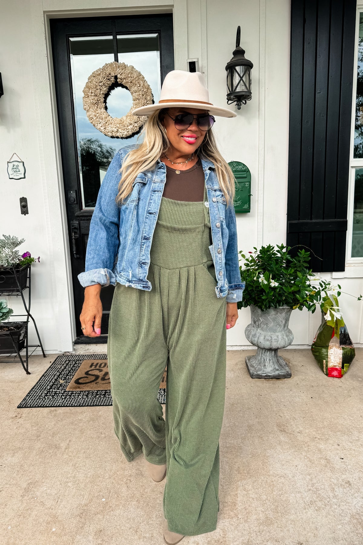 Fall Karli Boho Overalls - Olive