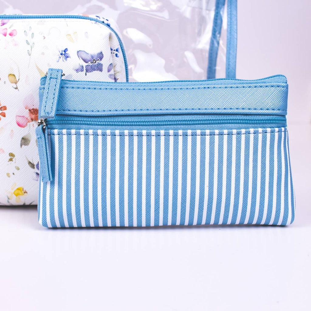 Nora Travel Cosmetic Set   Blue/Multi   12x8.25x3.5   Set of 3