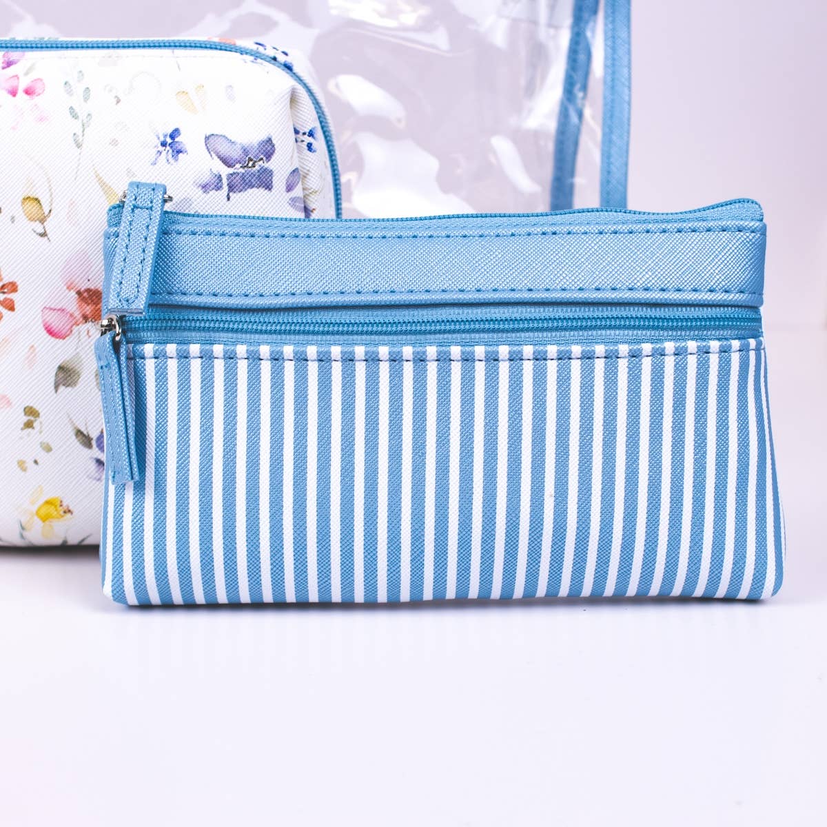 Nora Travel Cosmetic Set   Blue/Multi   12x8.25x3.5   Set of 3