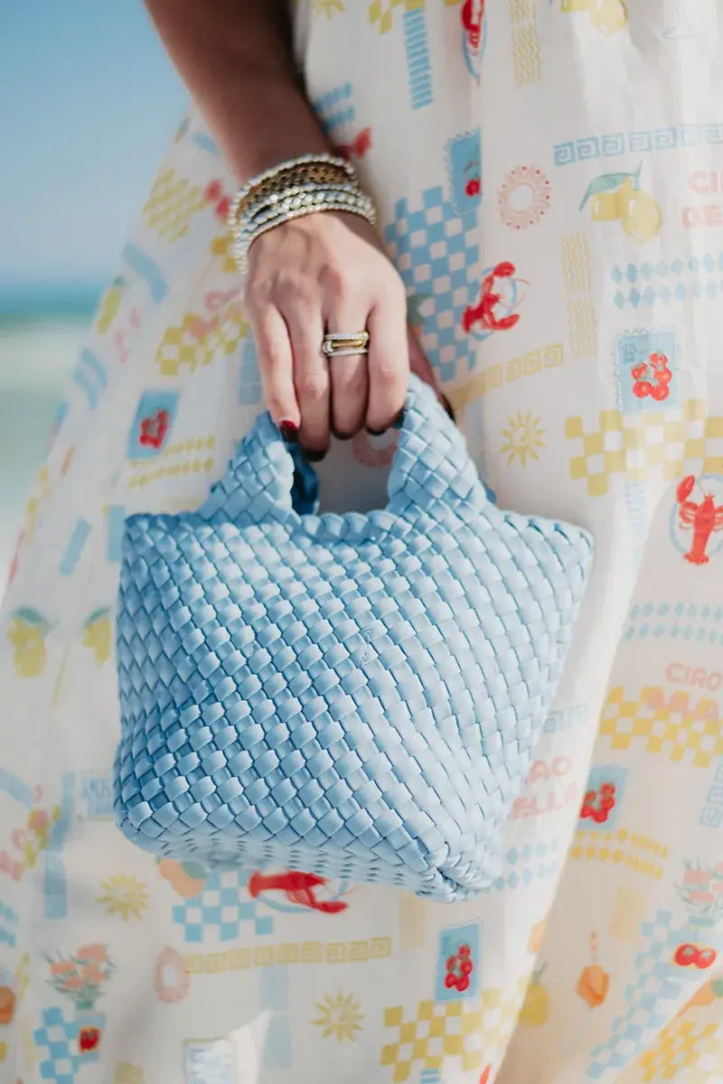 Light Blue Bucket Tote Bag