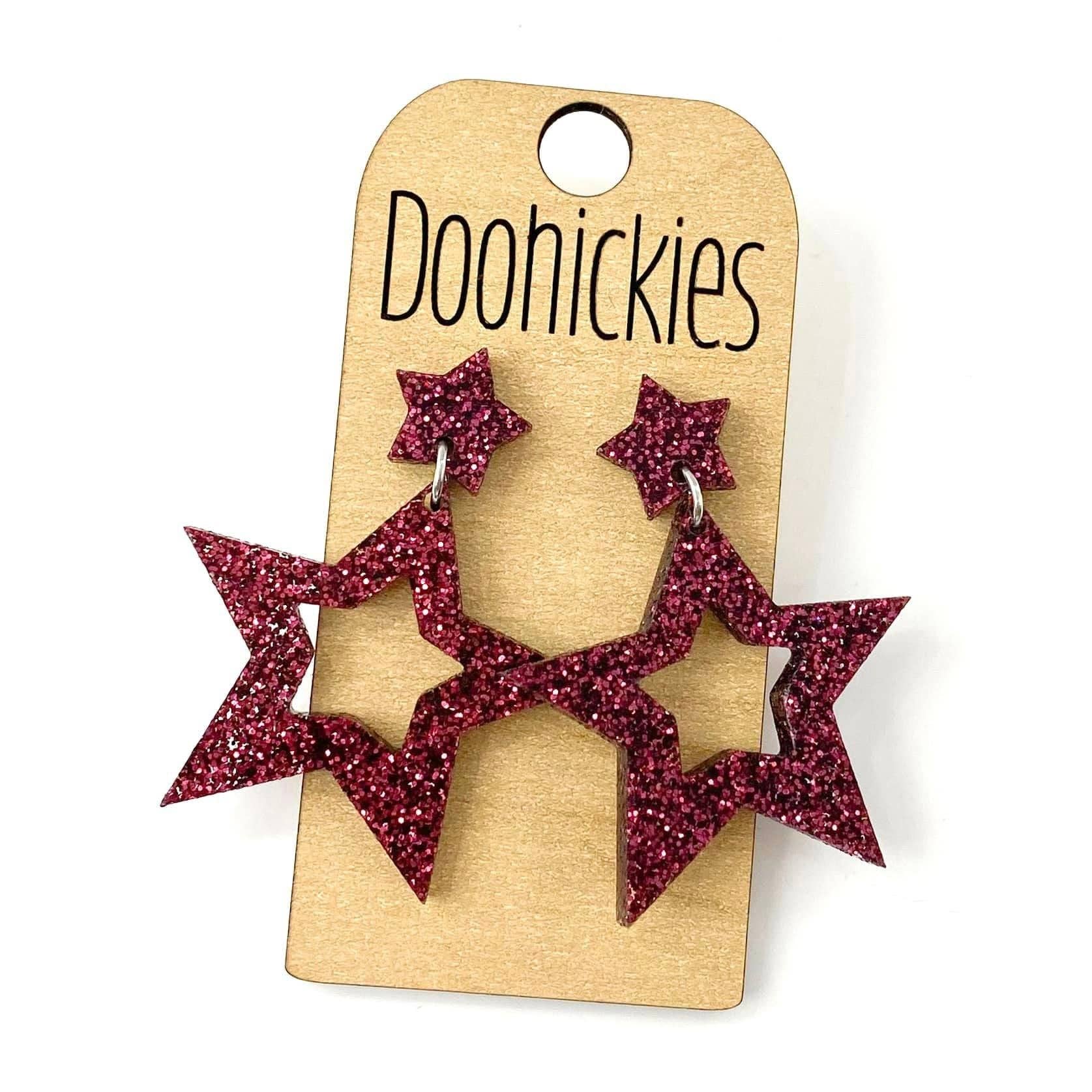 School Spirit Cutout Star Dangles - Custom Spirit Earrings - 9 Color Options