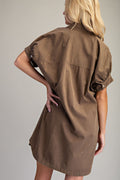 Mineral Washed Shirt Dress