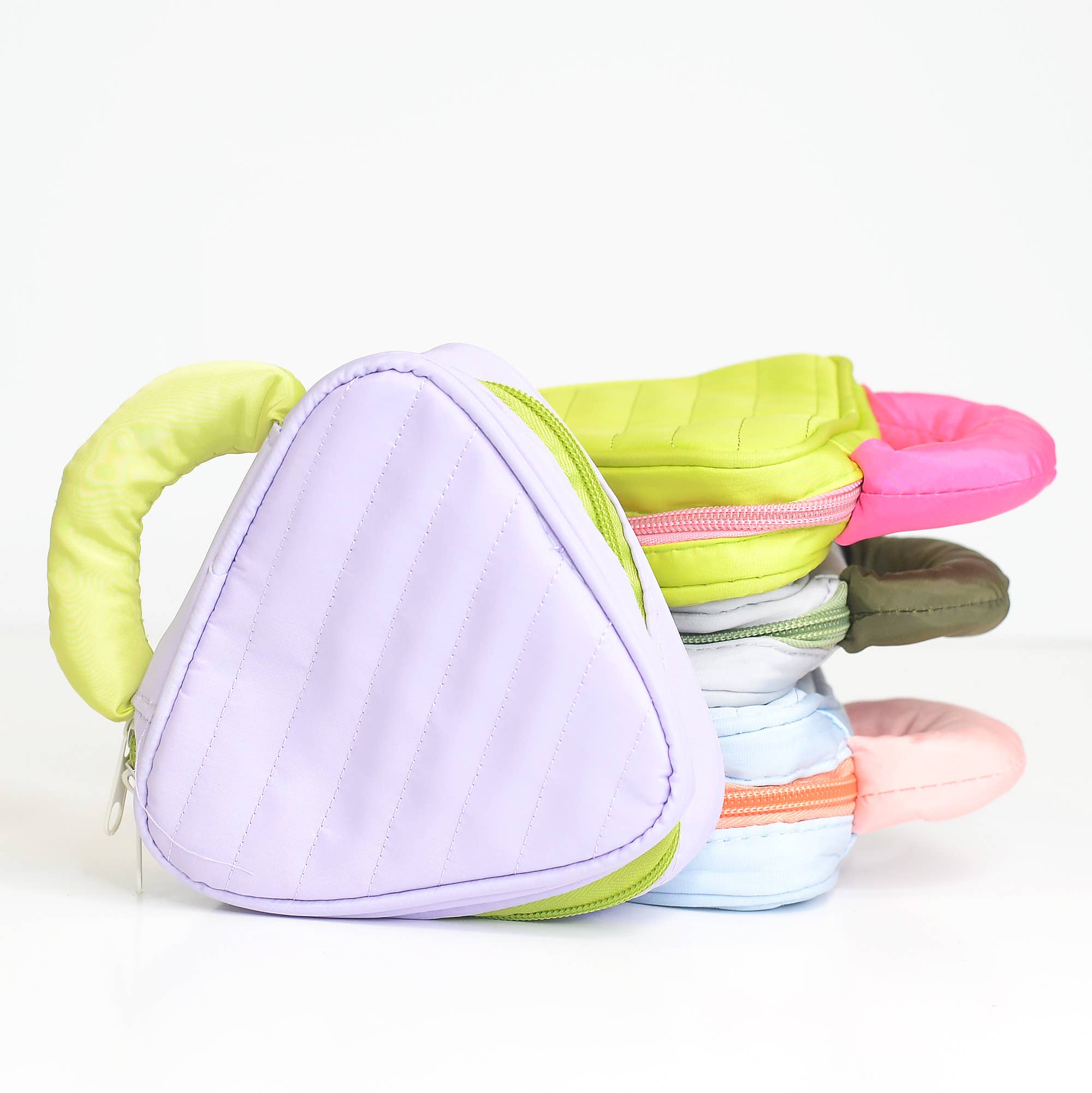 Puffy Quilted Cosmetic Bag with Handle, Puff Makeup Bag