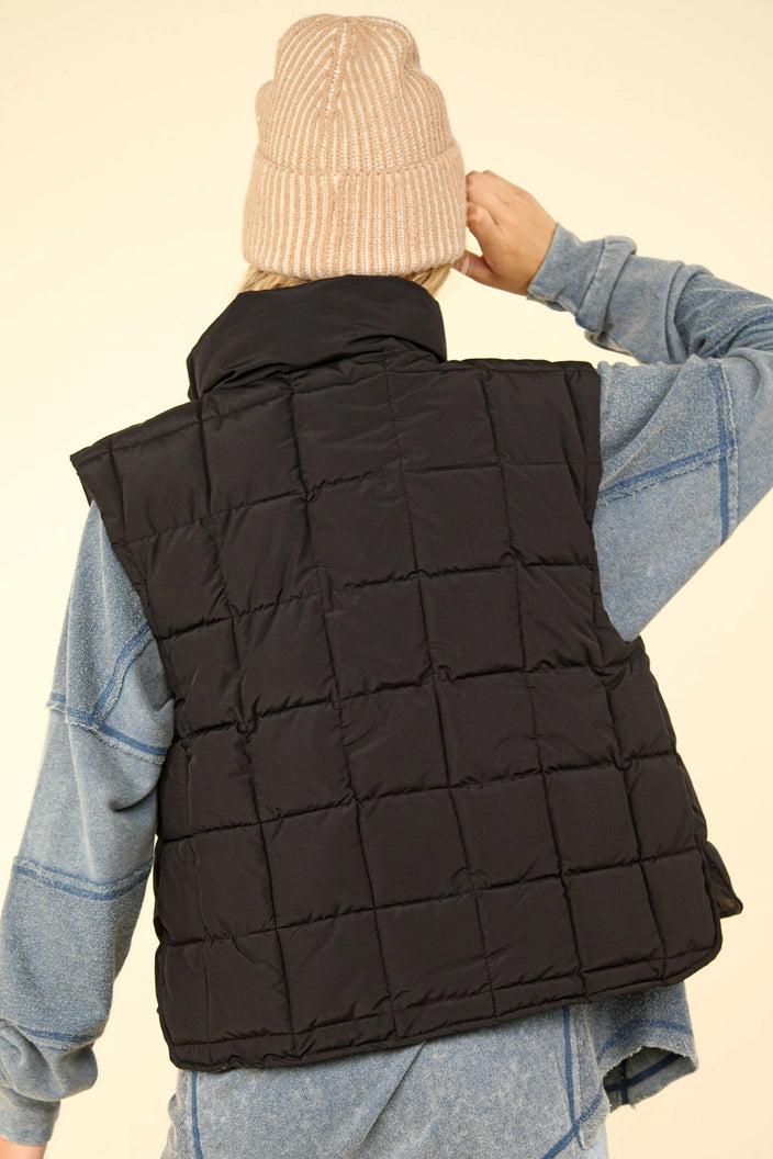 Solid Puffer Padded Warm Vest