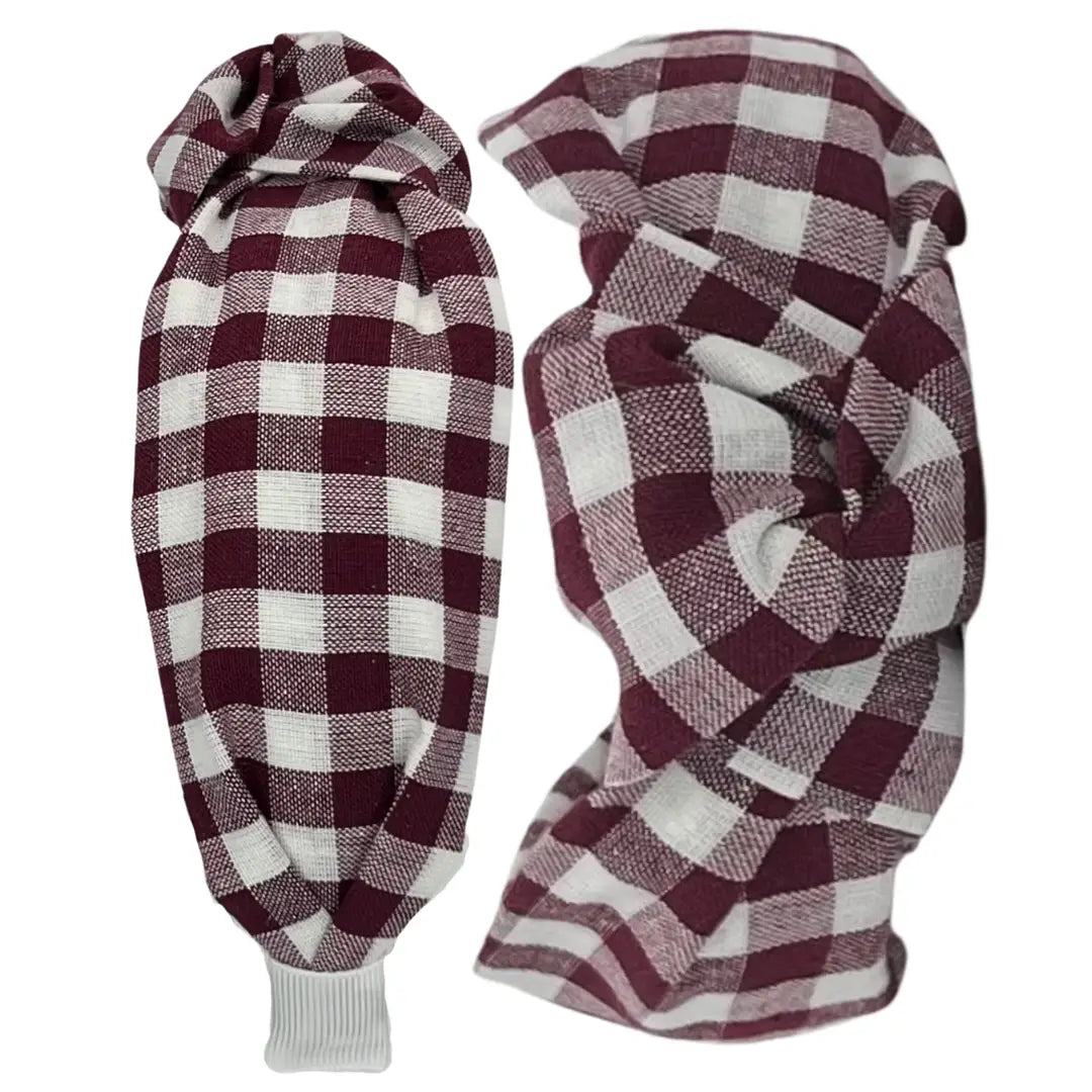 Oversized Maroon Gingham Headband