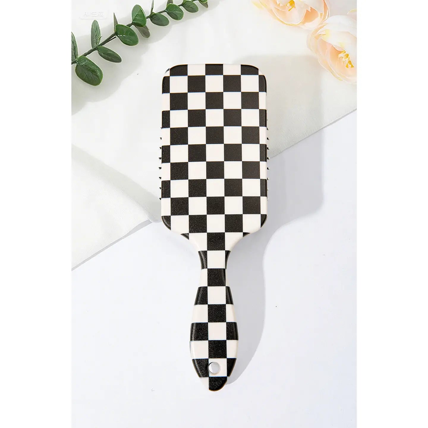 Checkered Print Hair Brush