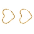 18K Gold Pvd Heart Hoop Earrings