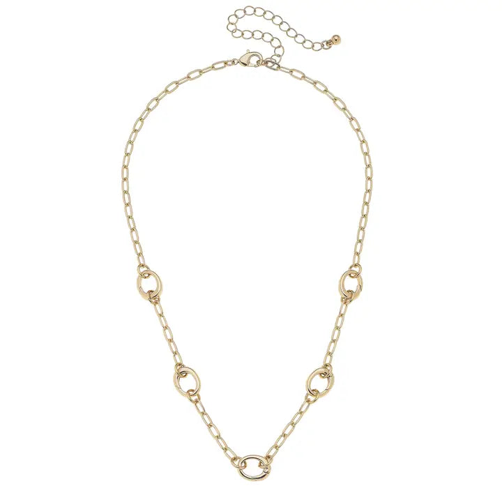 Sierra Dainty Shiny Gold Charm Collector Necklace