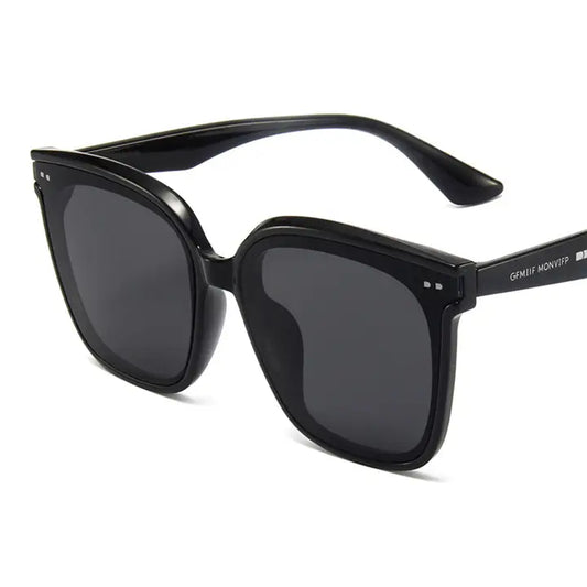 Retro Sunscreen Big Frame Blackgrey Sunglasses