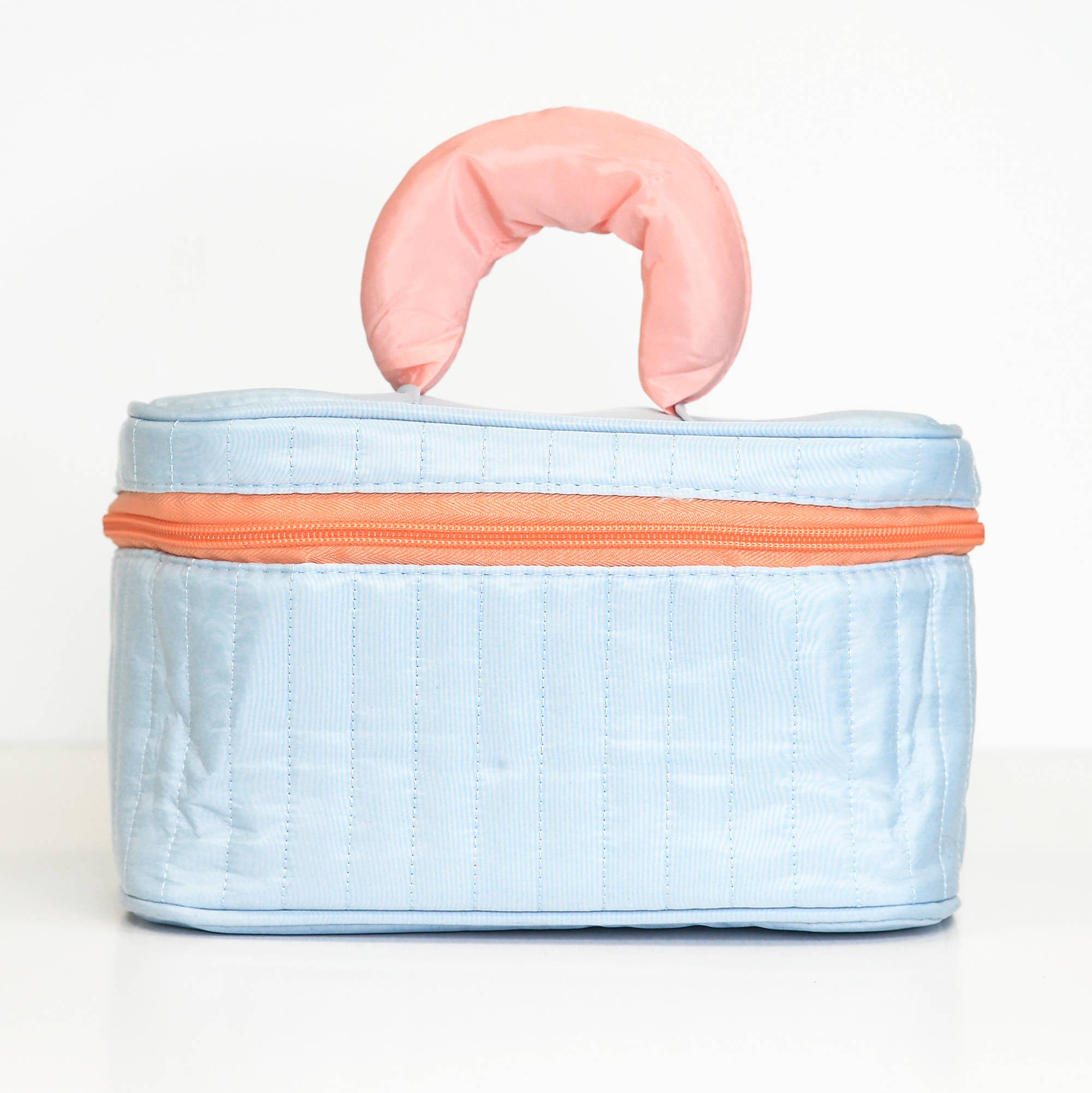 Puffy Quilted Cosmetic Bag with Handle, Puff Makeup Bag