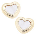 Eliana Heart Stud Earrings in Mother of Pearl