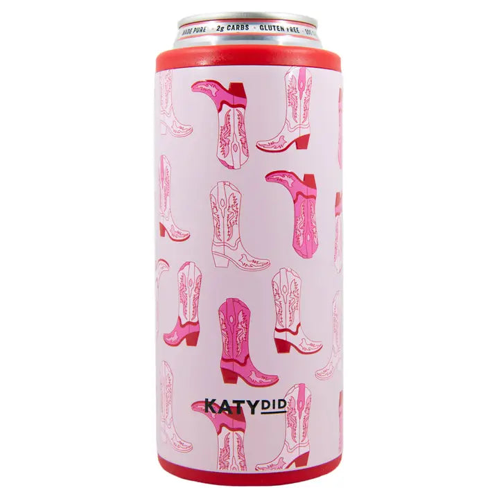 Light Pink Western Boots Can Cooler