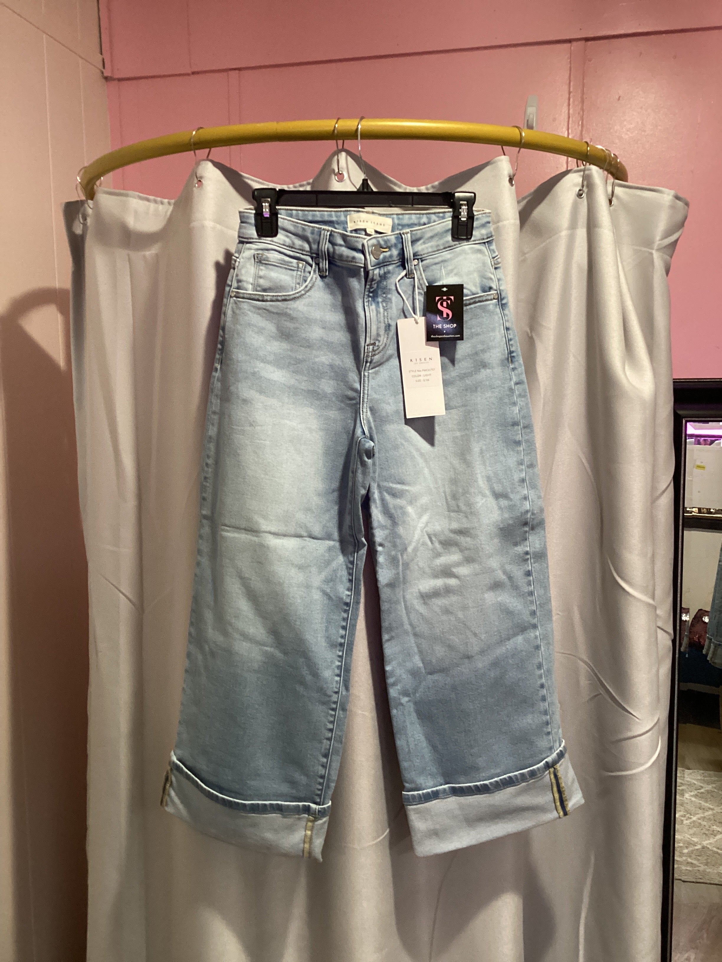RISEN Slouchy Crop Wide Cuffed Jean