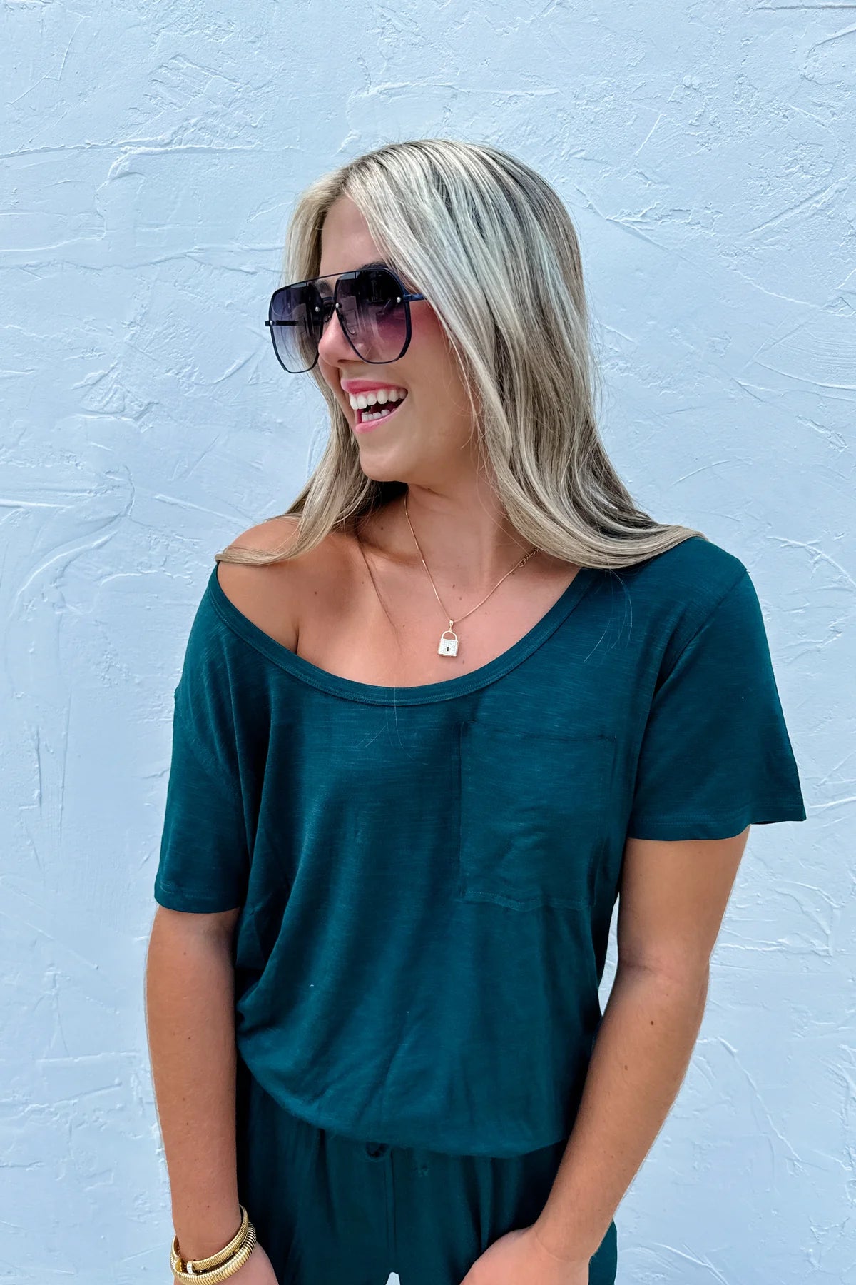 Riley Boyfriend Patch Pocket Top