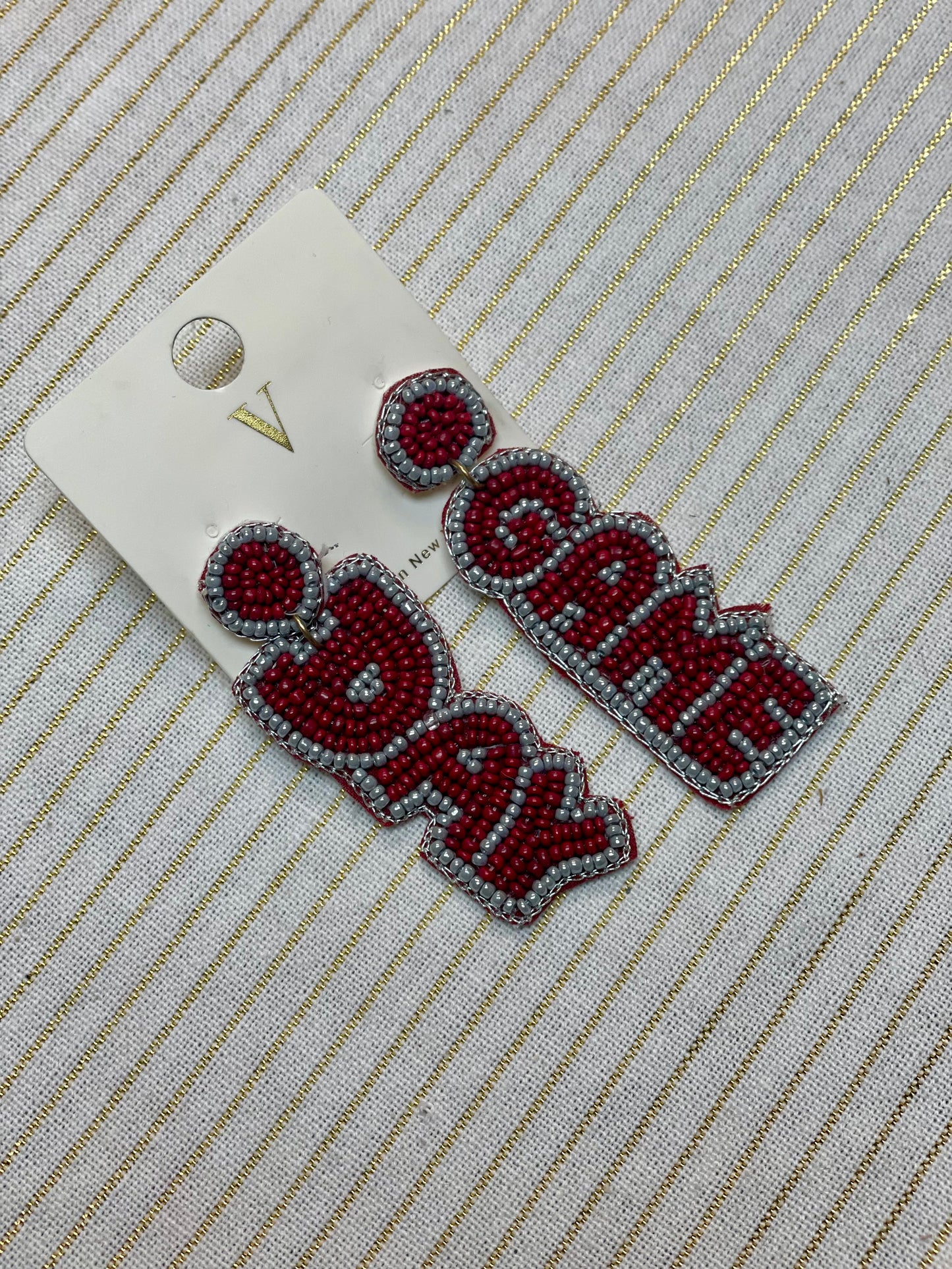 Game Day Earrings - Maroon & Grey