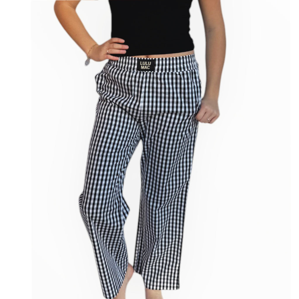 LULU MAC Gingham Pant - Black