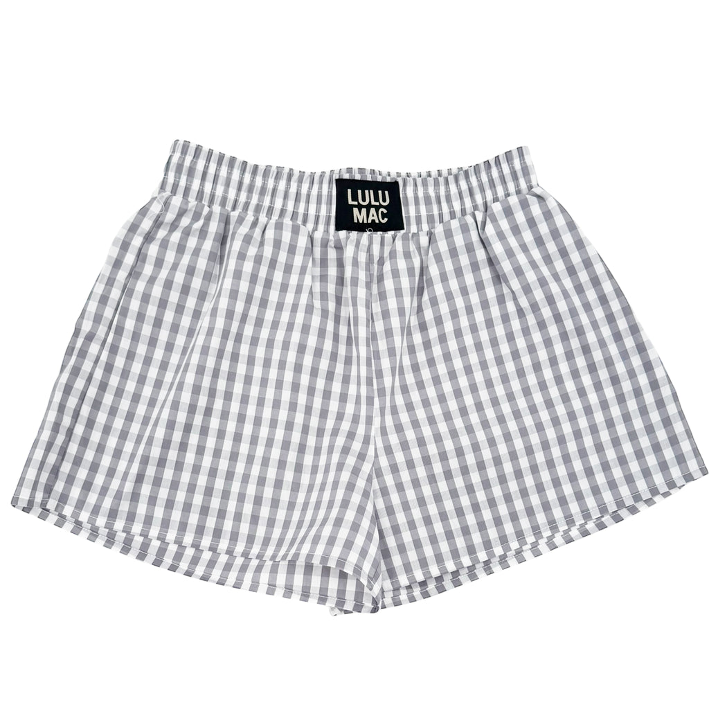 LULU MAC Gingham Boxer Short - Grey